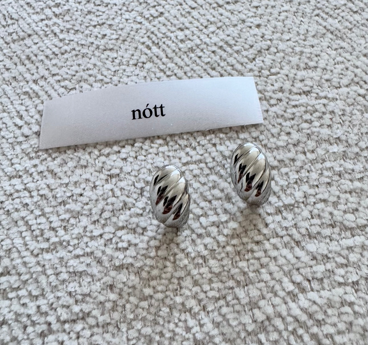 Silver Croissant Studs