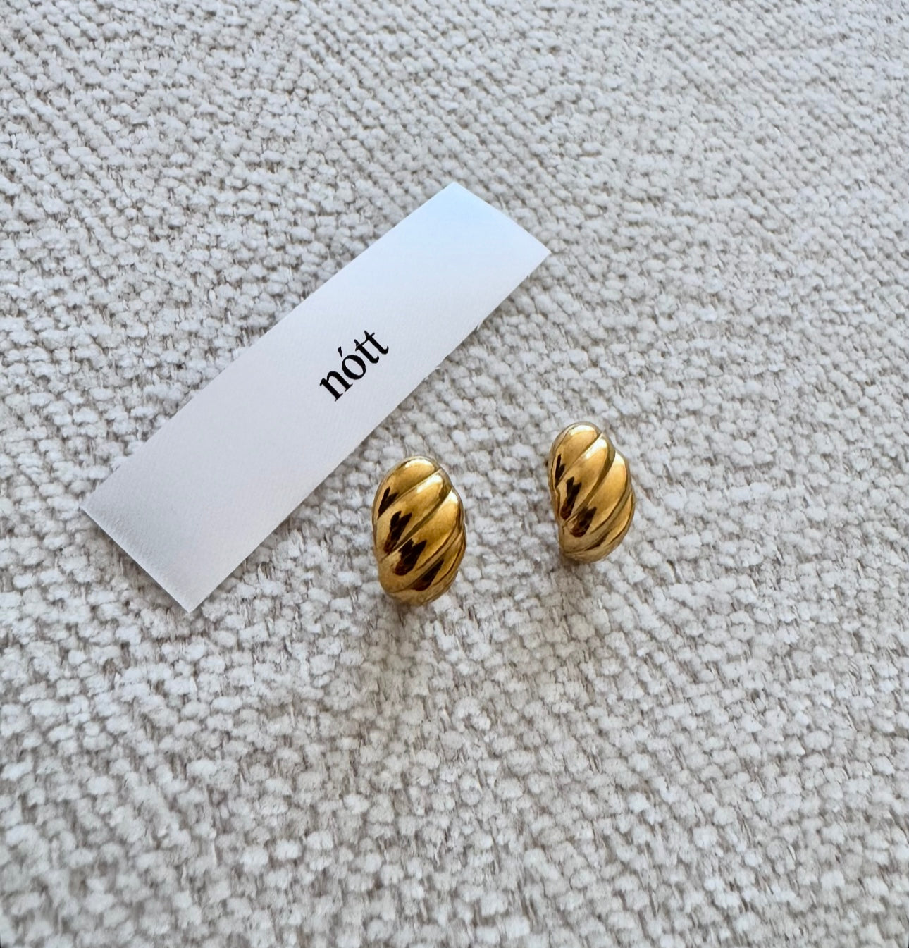 Gold Croissant Studs