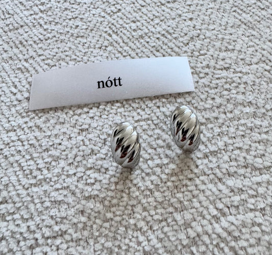 Silver Croissant Studs