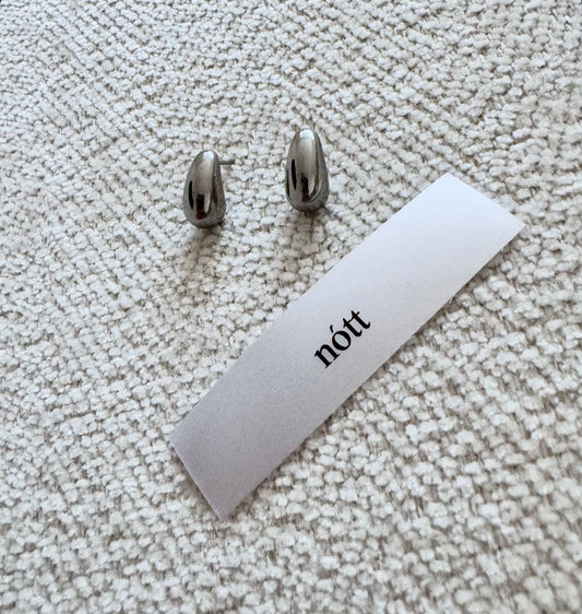 Silver Tear Drop Studs