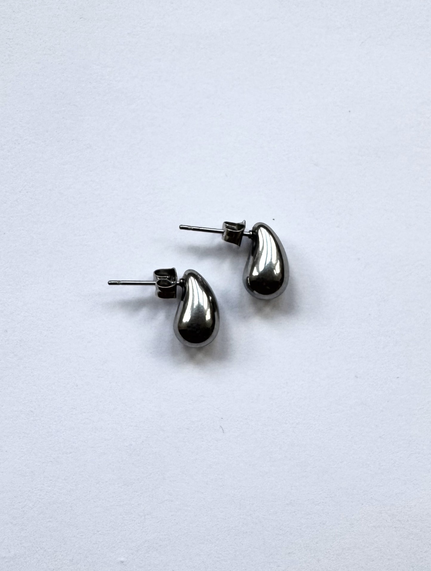 Silver Tear Drop Studs